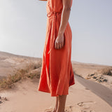 ALTHEA wrap maxi linen dress