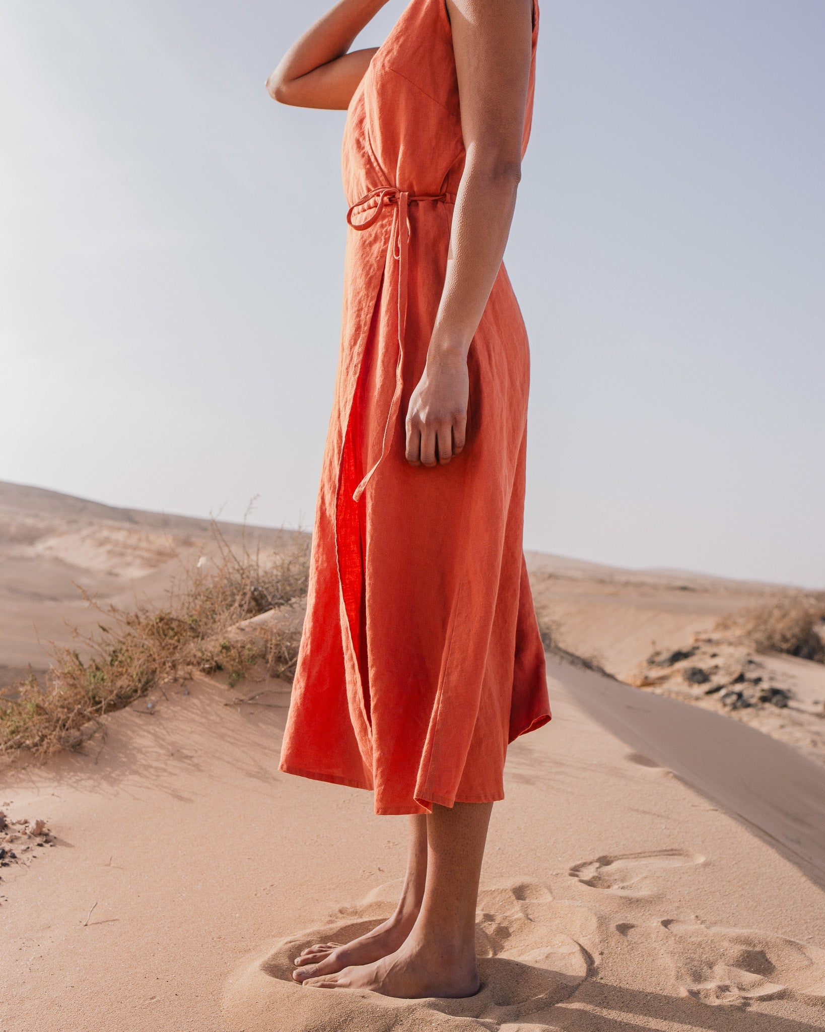 ALTHEA wrap maxi linen dress - notperfectlinen