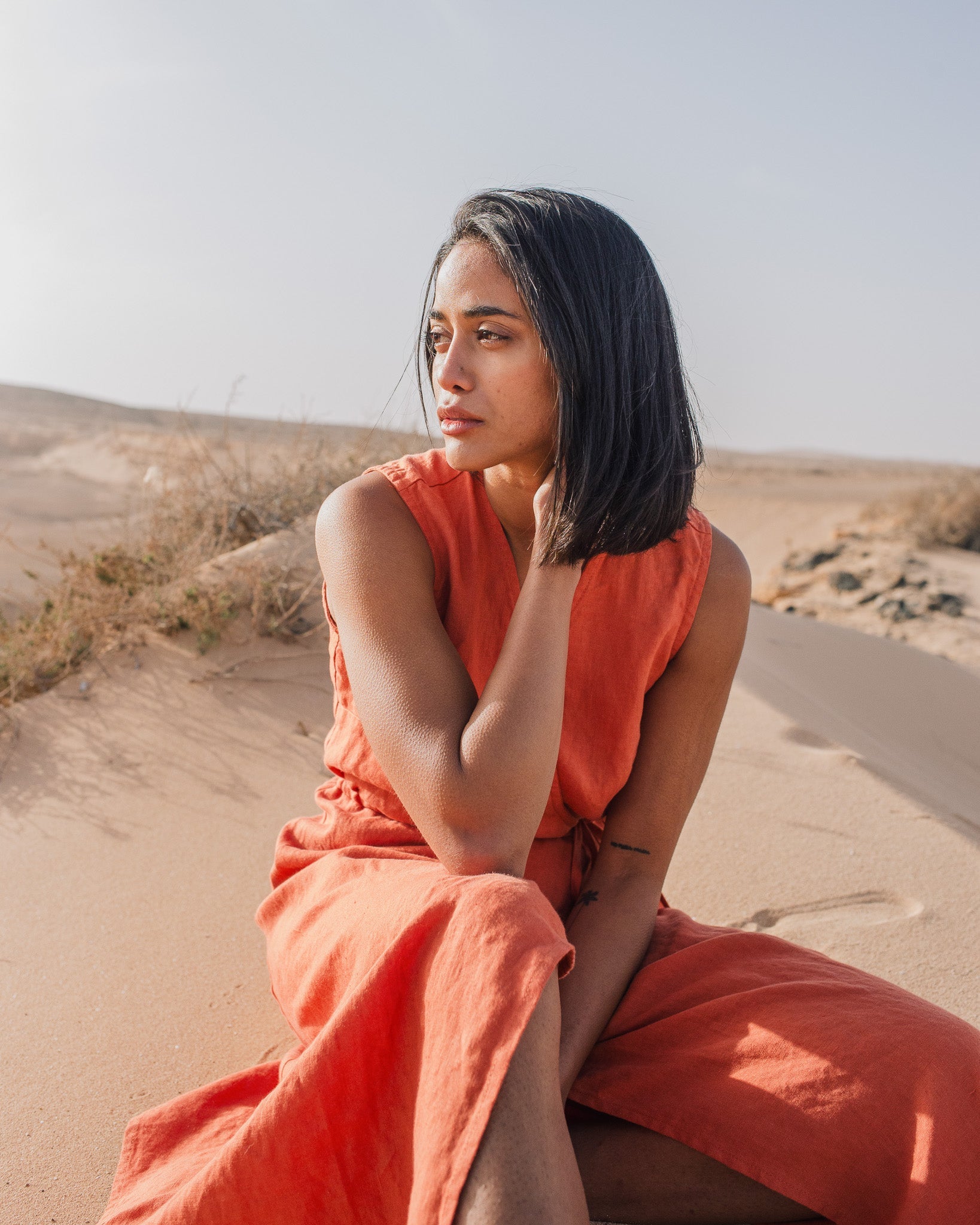 ALTHEA wrap maxi linen dress - notperfectlinen