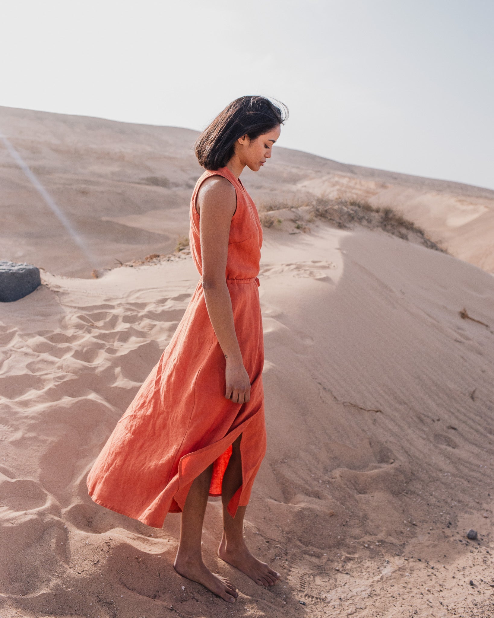 ALTHEA wrap maxi linen dress - notperfectlinen