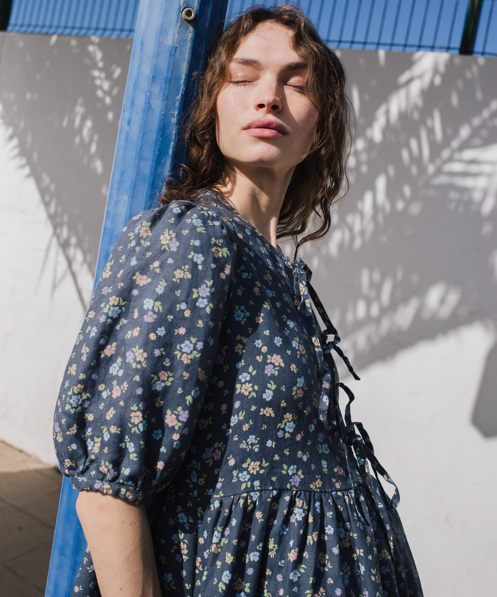 ROSEMARY bow tie linen dress - notPERFECTLINEN