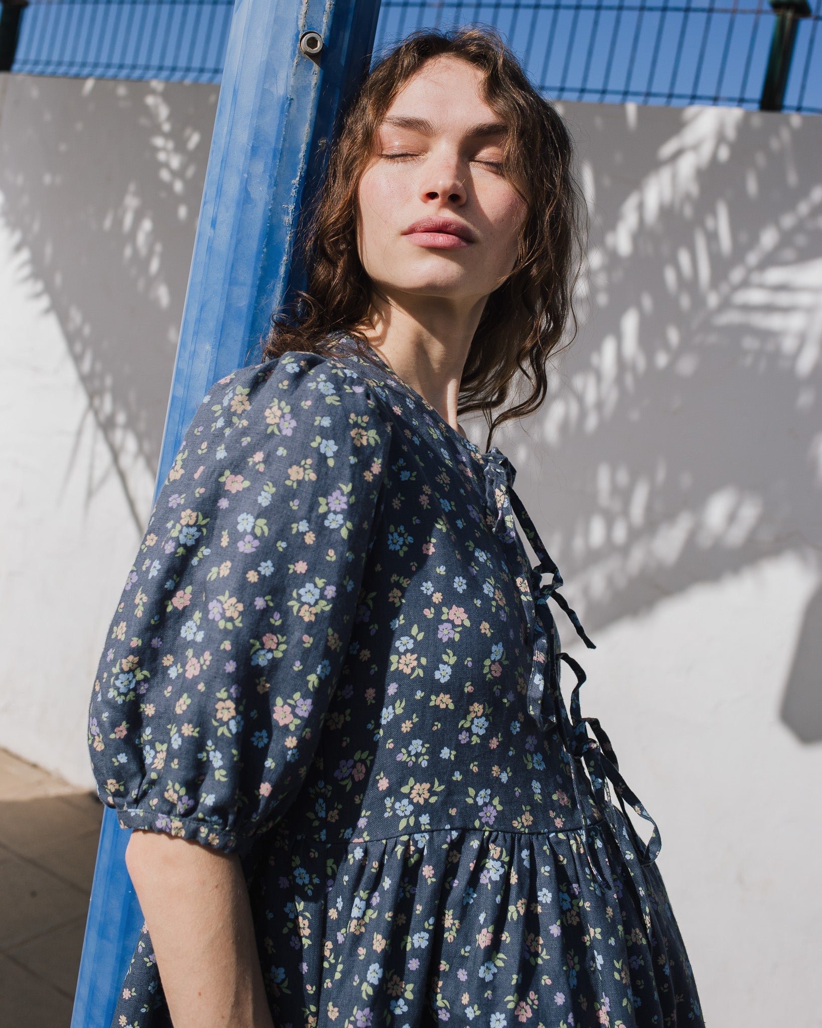 ROSEMARY bow tie linen dress - notPERFECTLINEN