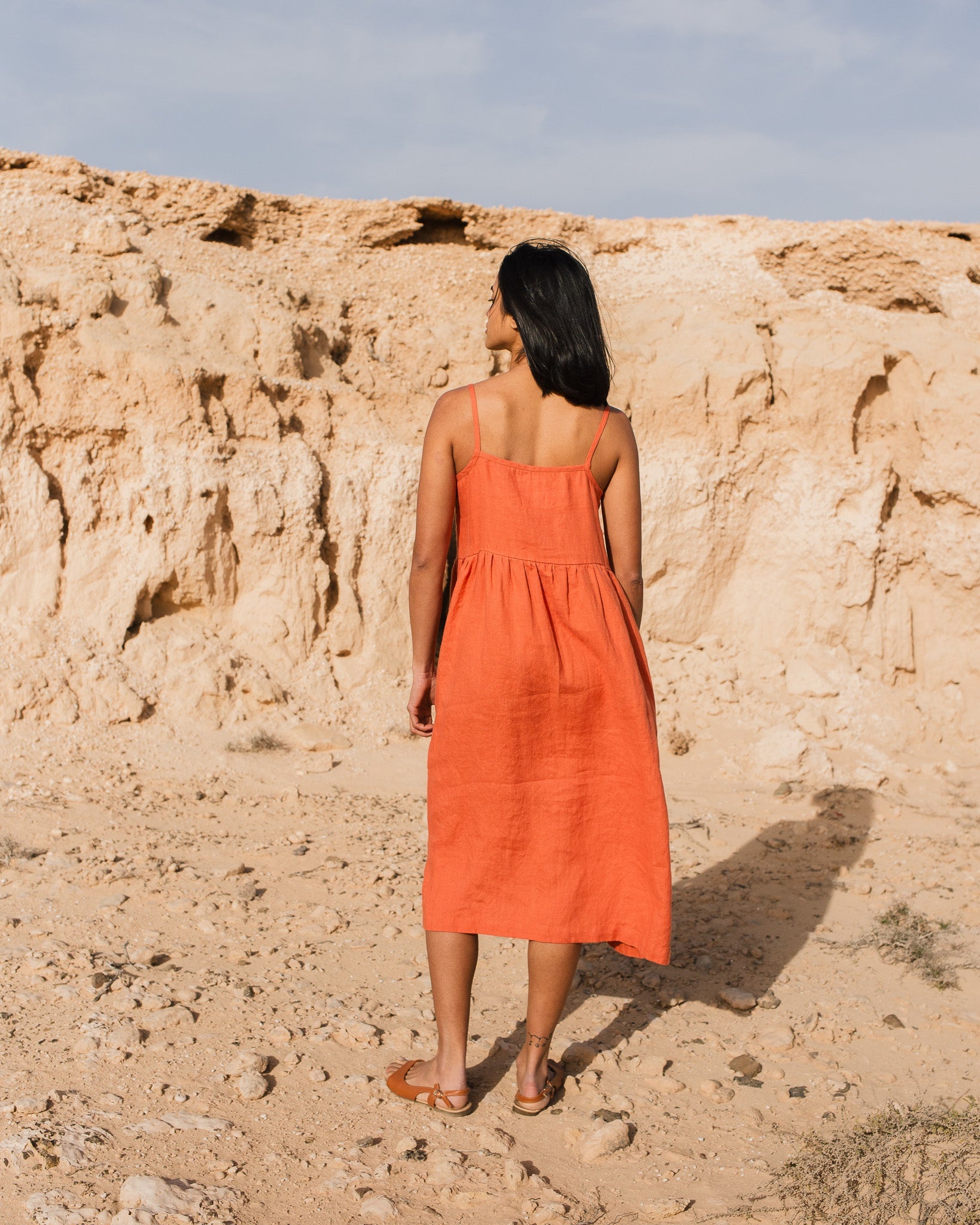 SARAH button down slip linen dress - notPERFECTLINEN