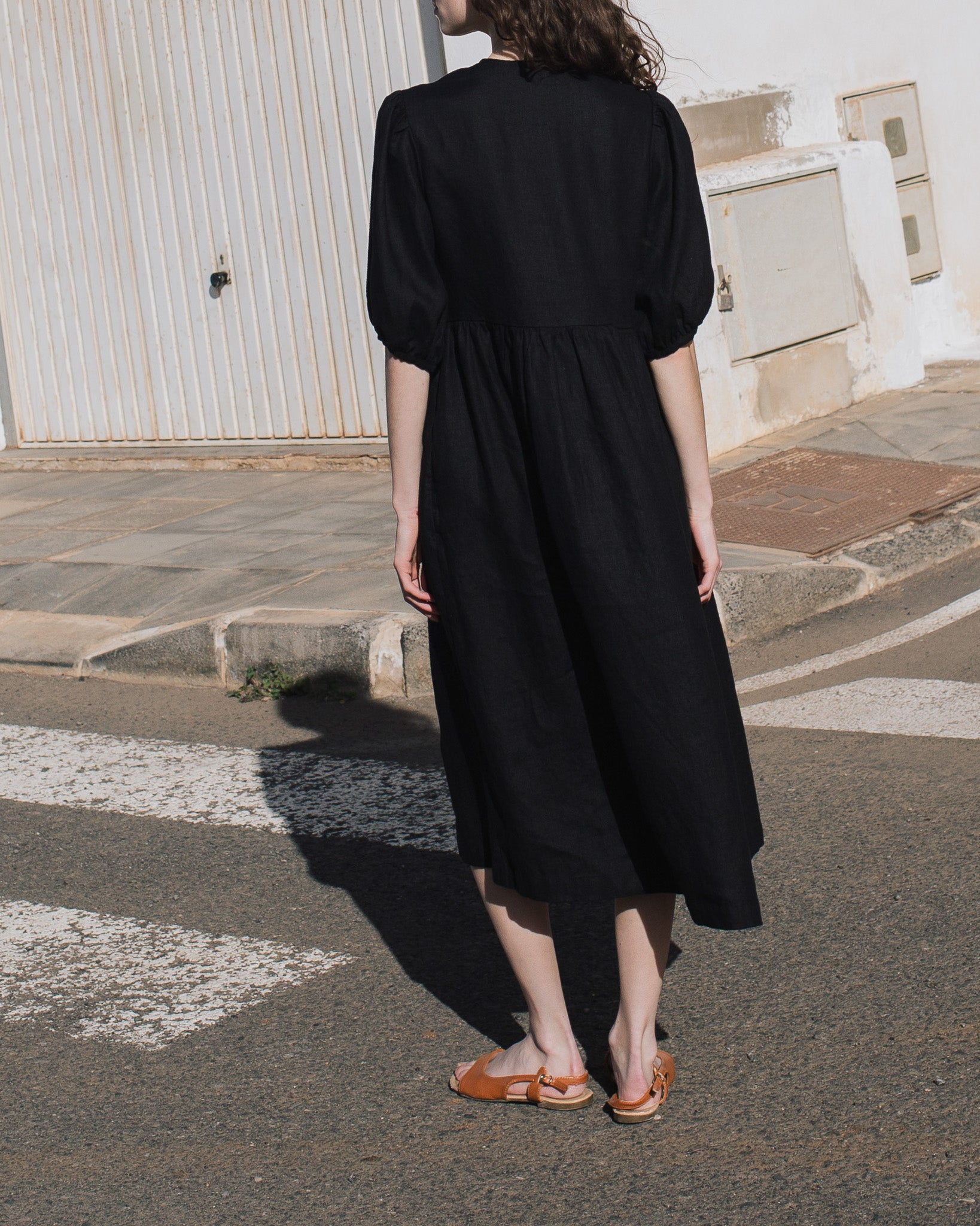 ROSEMARY bow tie linen dress - notPERFECTLINEN