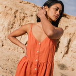 SARAH button down slip linen dress - notPERFECTLINEN