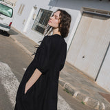 ROSEMARY bow tie linen dress - notPERFECTLINEN