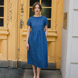 R: BELLEVUE linen dress (Color: Deepest Black; Size: XXL)