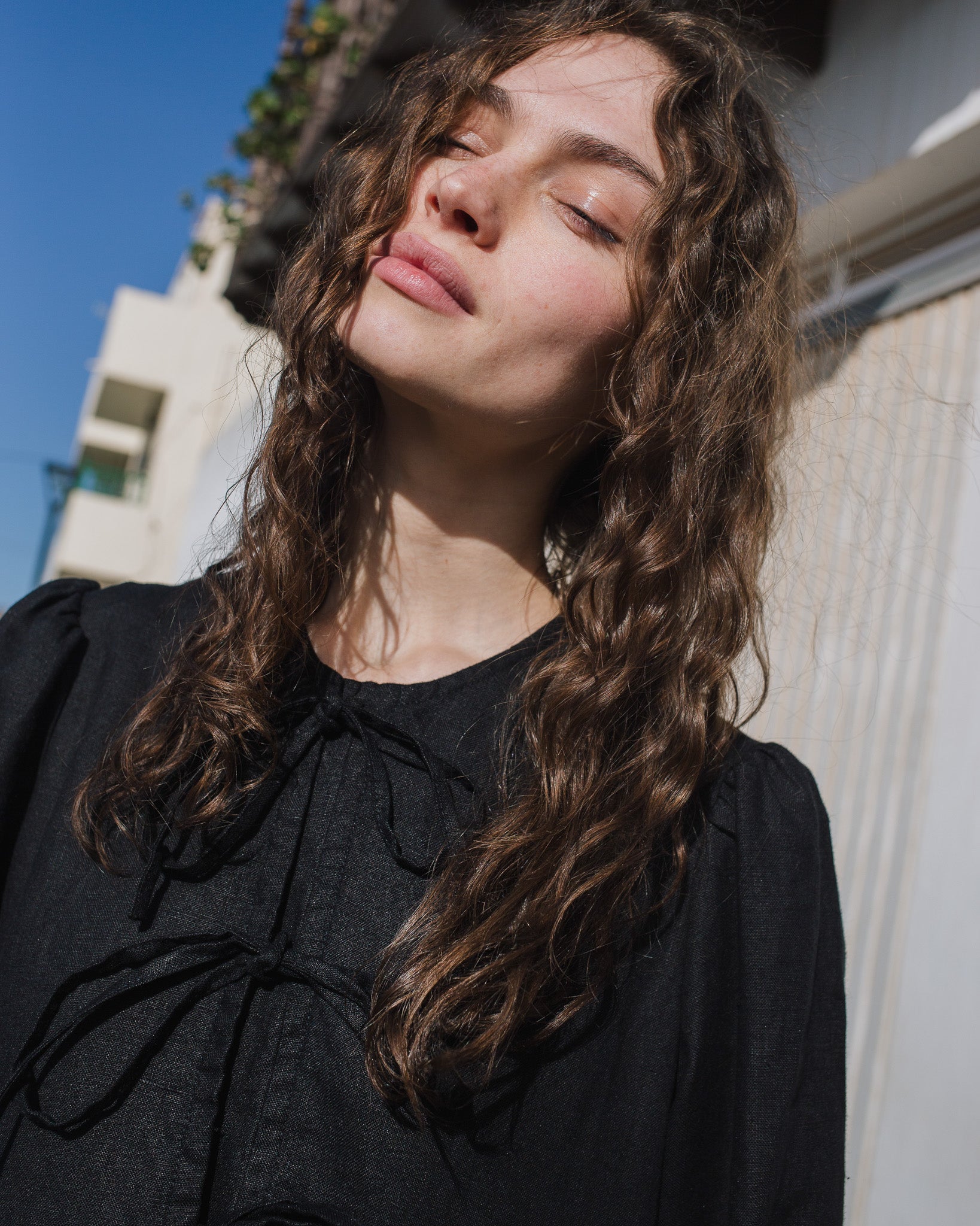 ROSEMARY bow tie linen dress - notPERFECTLINEN