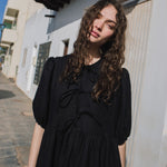 ROSEMARY bow tie linen dress - notPERFECTLINEN