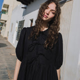 ROSEMARY bow tie linen dress - notPERFECTLINEN