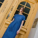 R: BELLEVUE linen dress (Color: Deepest Black; Size: XXL)