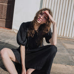 ROSEMARY bow tie linen dress - notPERFECTLINEN