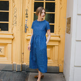 R: BELLEVUE linen dress (Color: Deepest Black; Size: XXL)