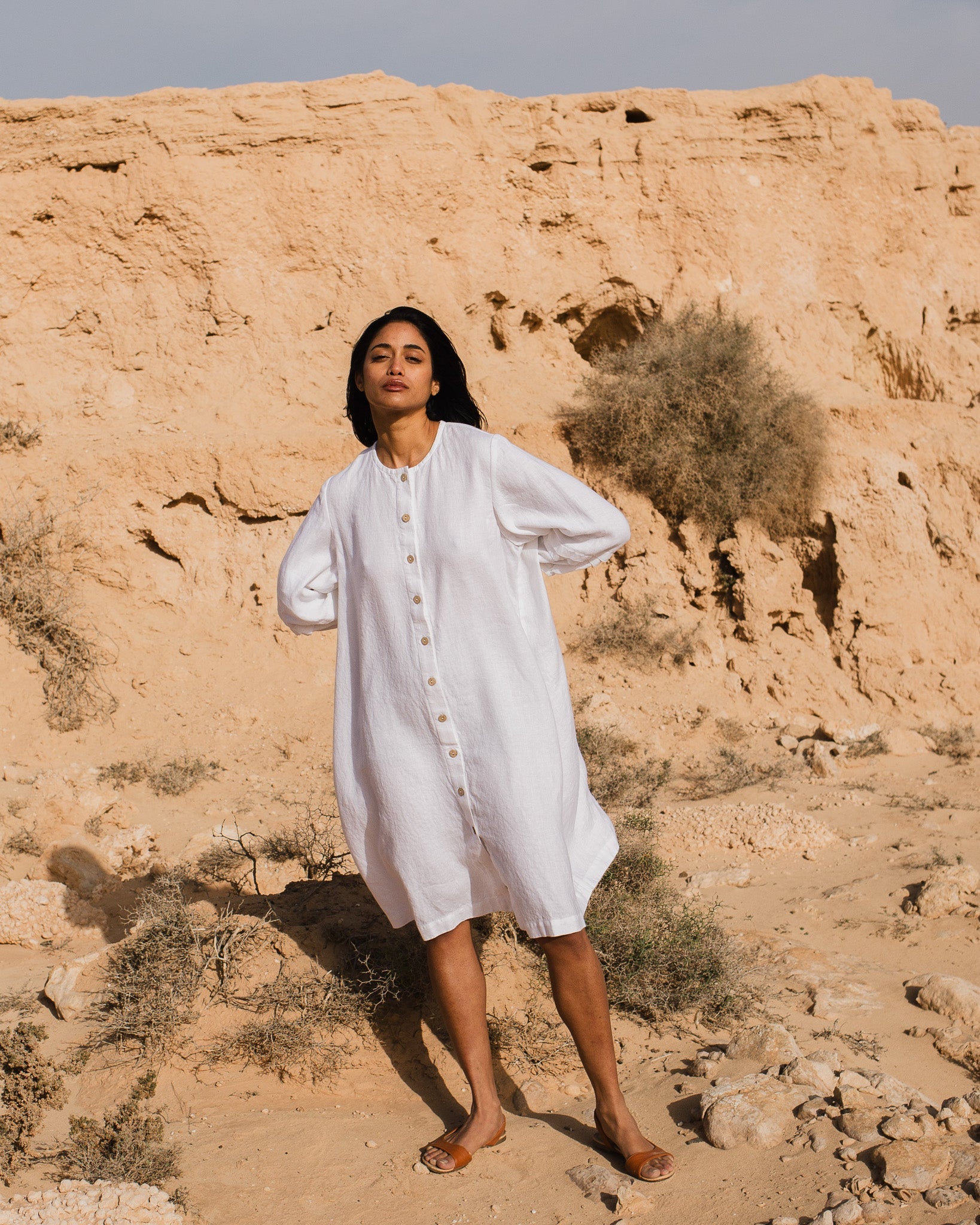 SELENE button-down linen dress - notPERFECTLINEN