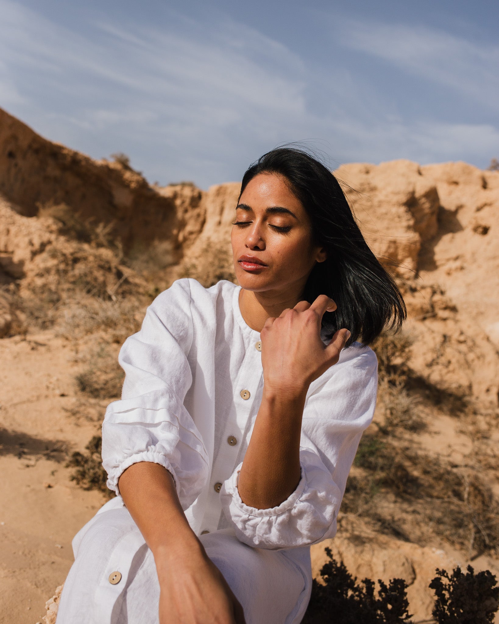 SELENE button-down linen dress - notPERFECTLINEN