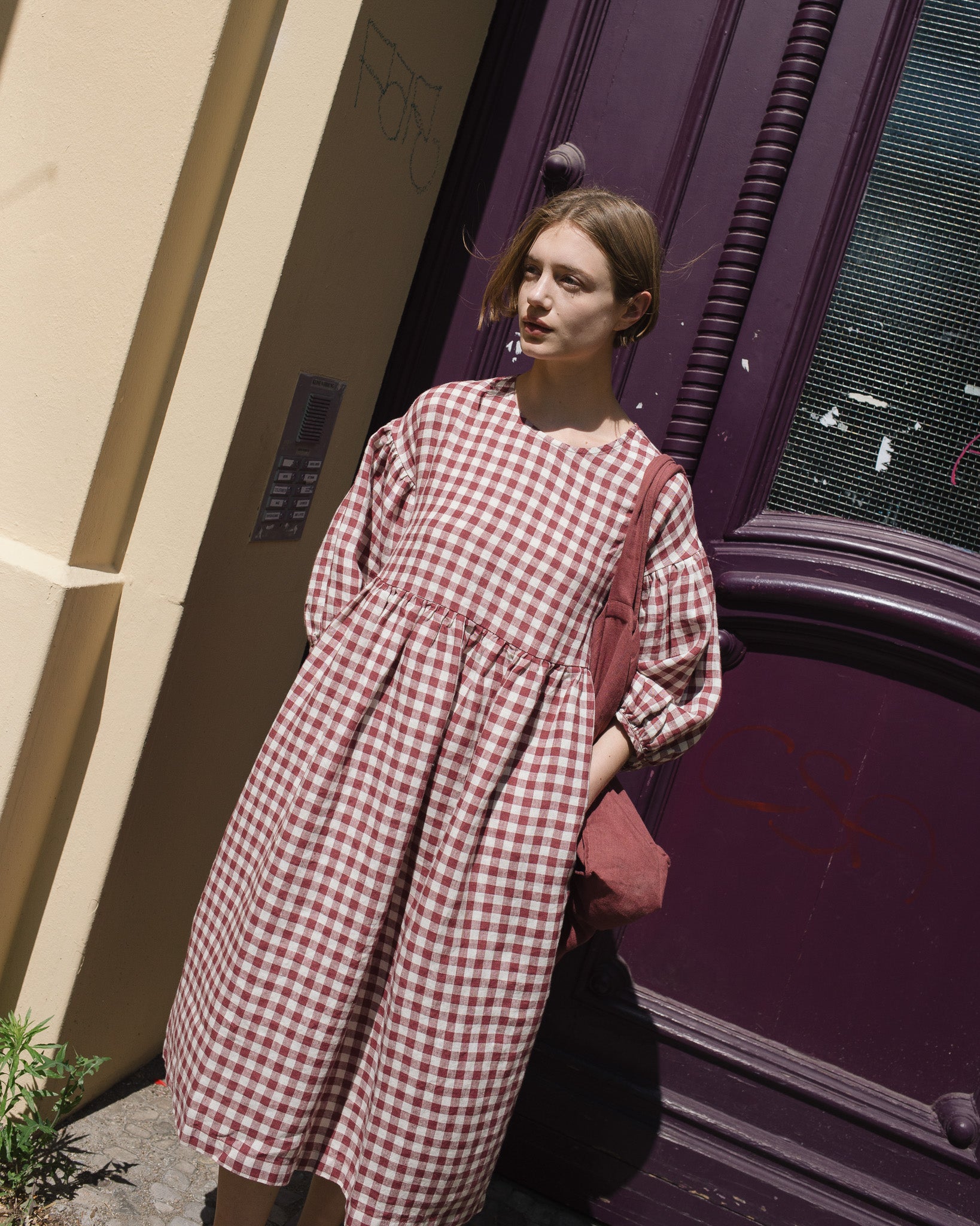 toast gingham linen dress Gingham Check Cotton Dress