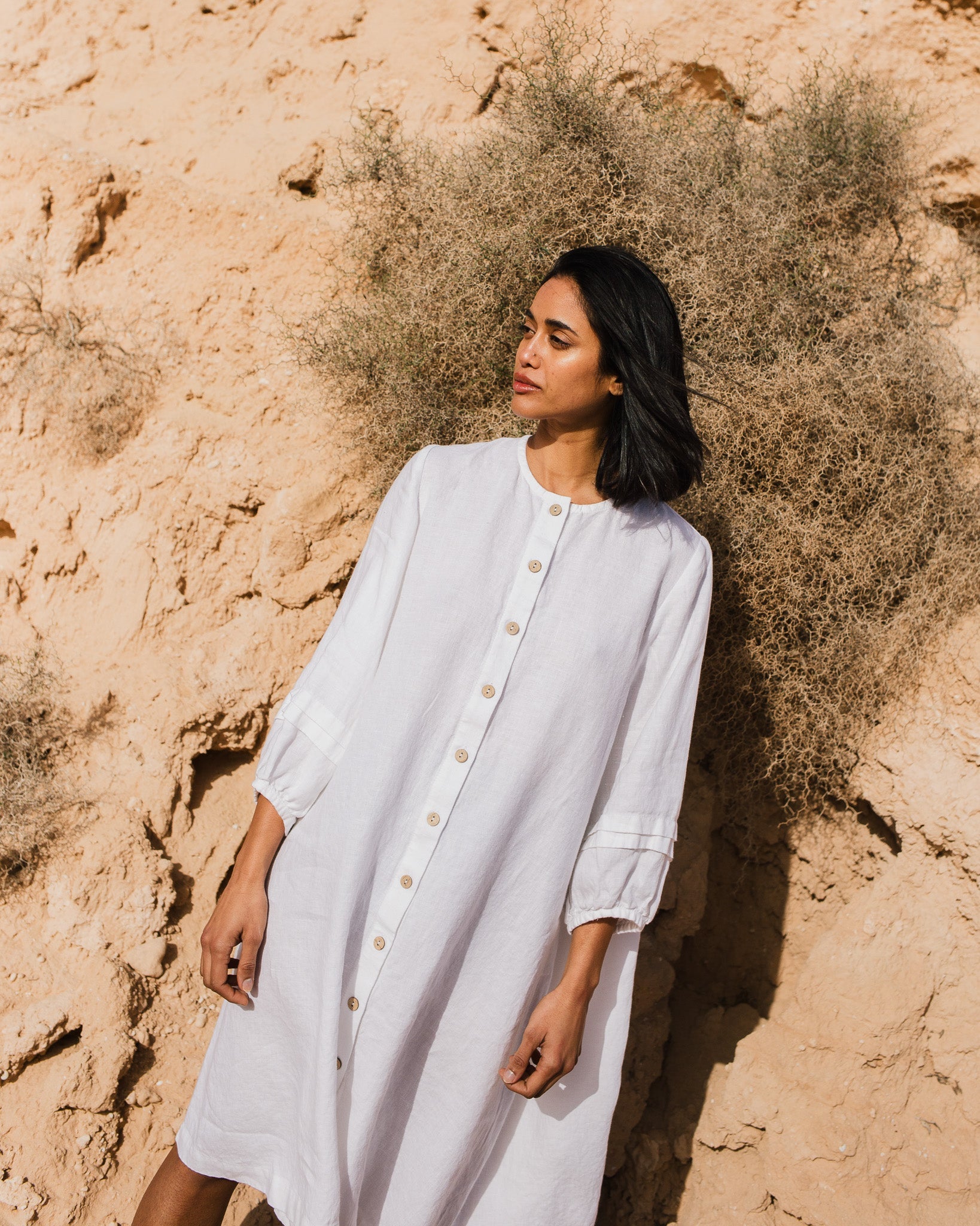 SELENE button-down linen dress - notPERFECTLINEN