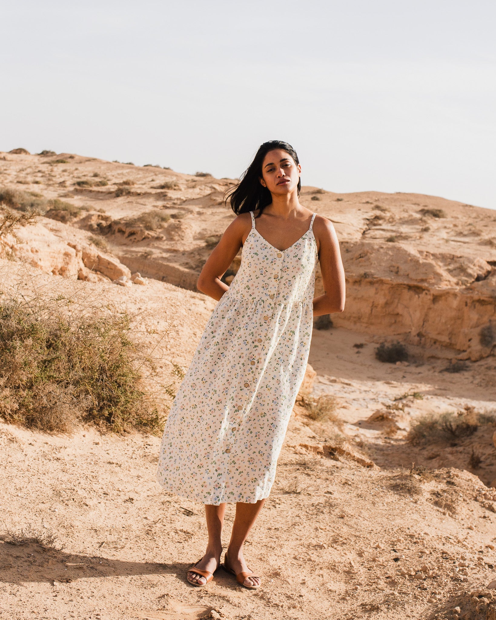 SARAH button down slip linen dress - notPERFECTLINEN