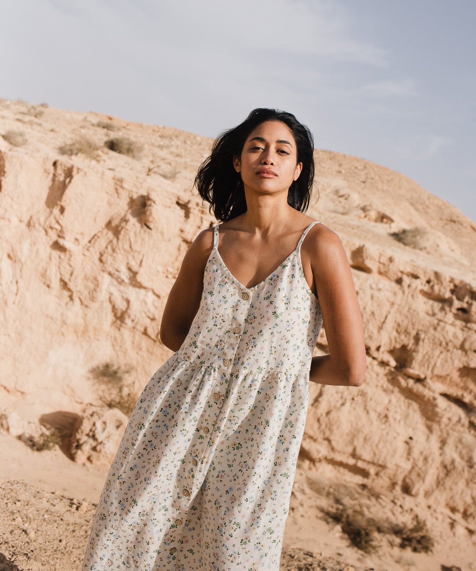 SARAH button down slip linen dress - notPERFECTLINEN