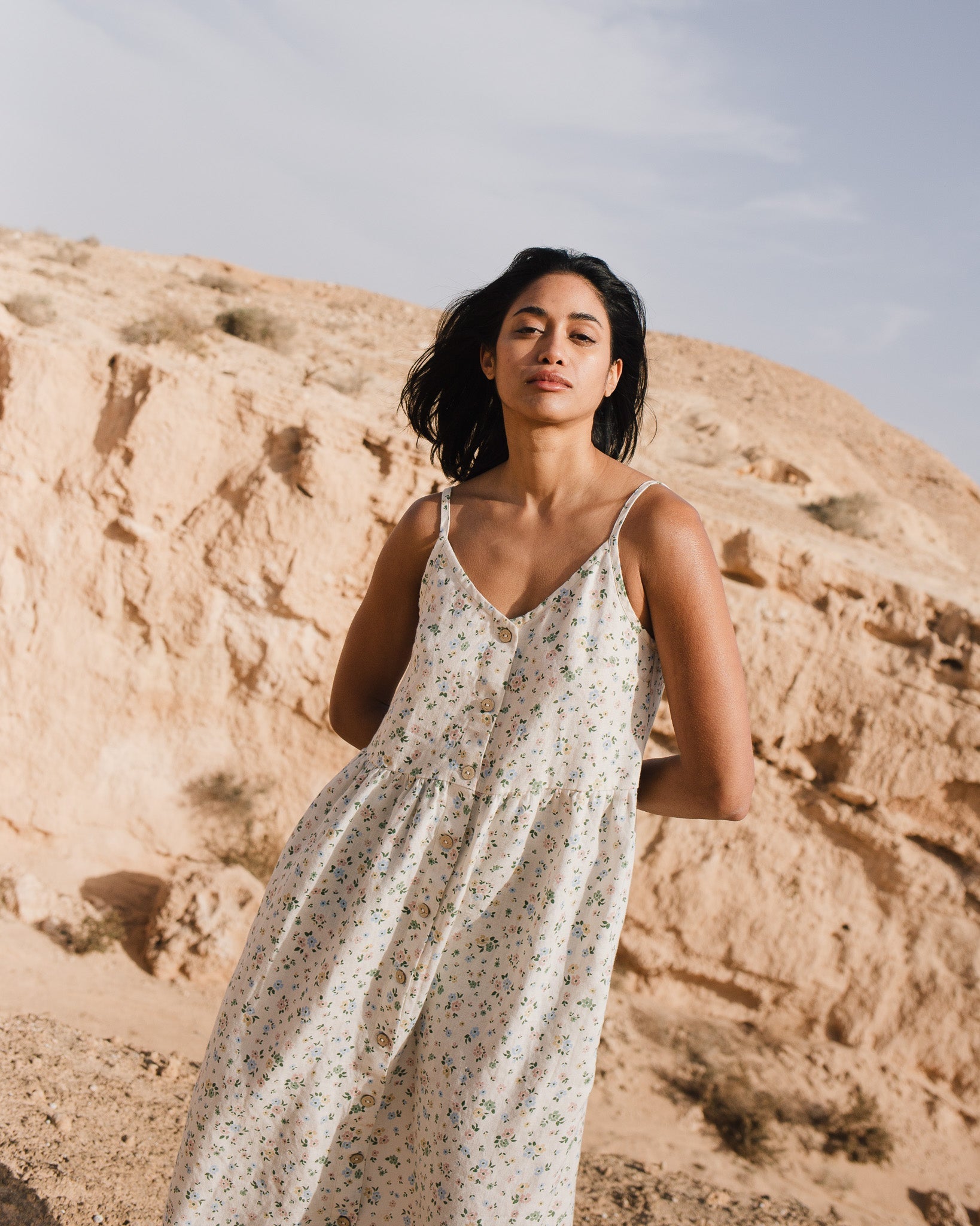 SARAH button down slip linen dress - notPERFECTLINEN