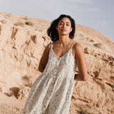 CU: Customized SARAH button down slip linen dress (Size: L; Color: Marsala)