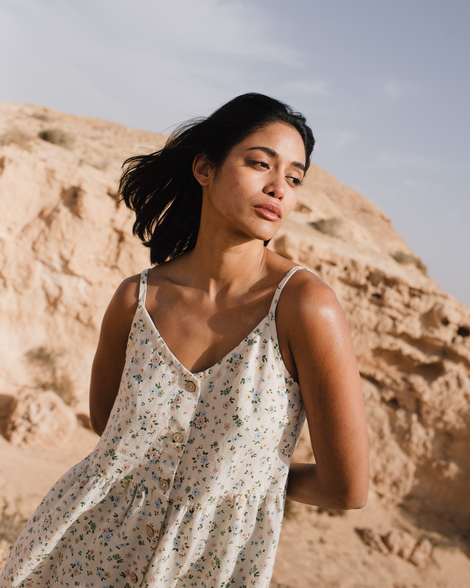 SARAH button down slip linen dress - notPERFECTLINEN