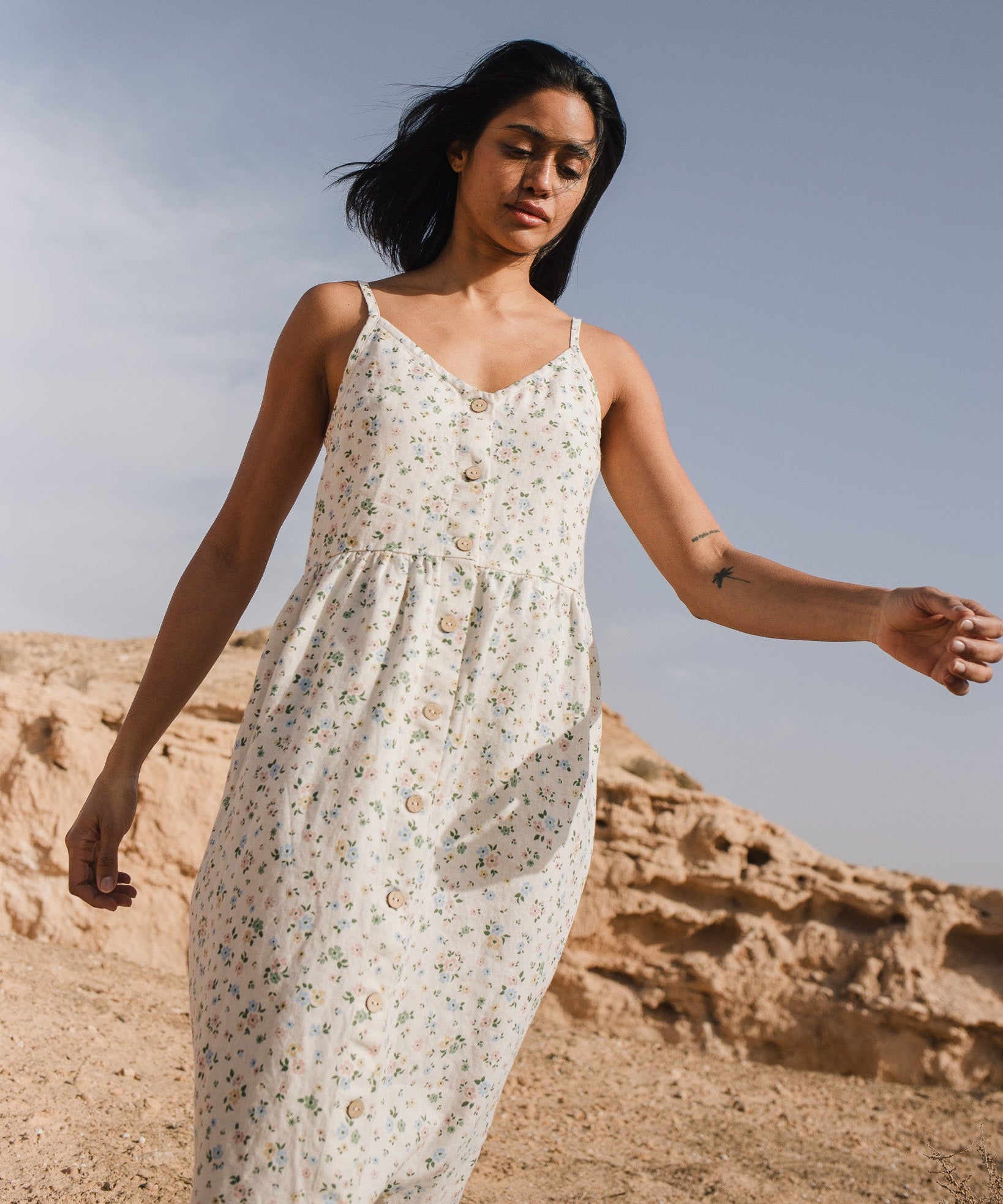 SARAH button down slip linen dress - notPERFECTLINEN