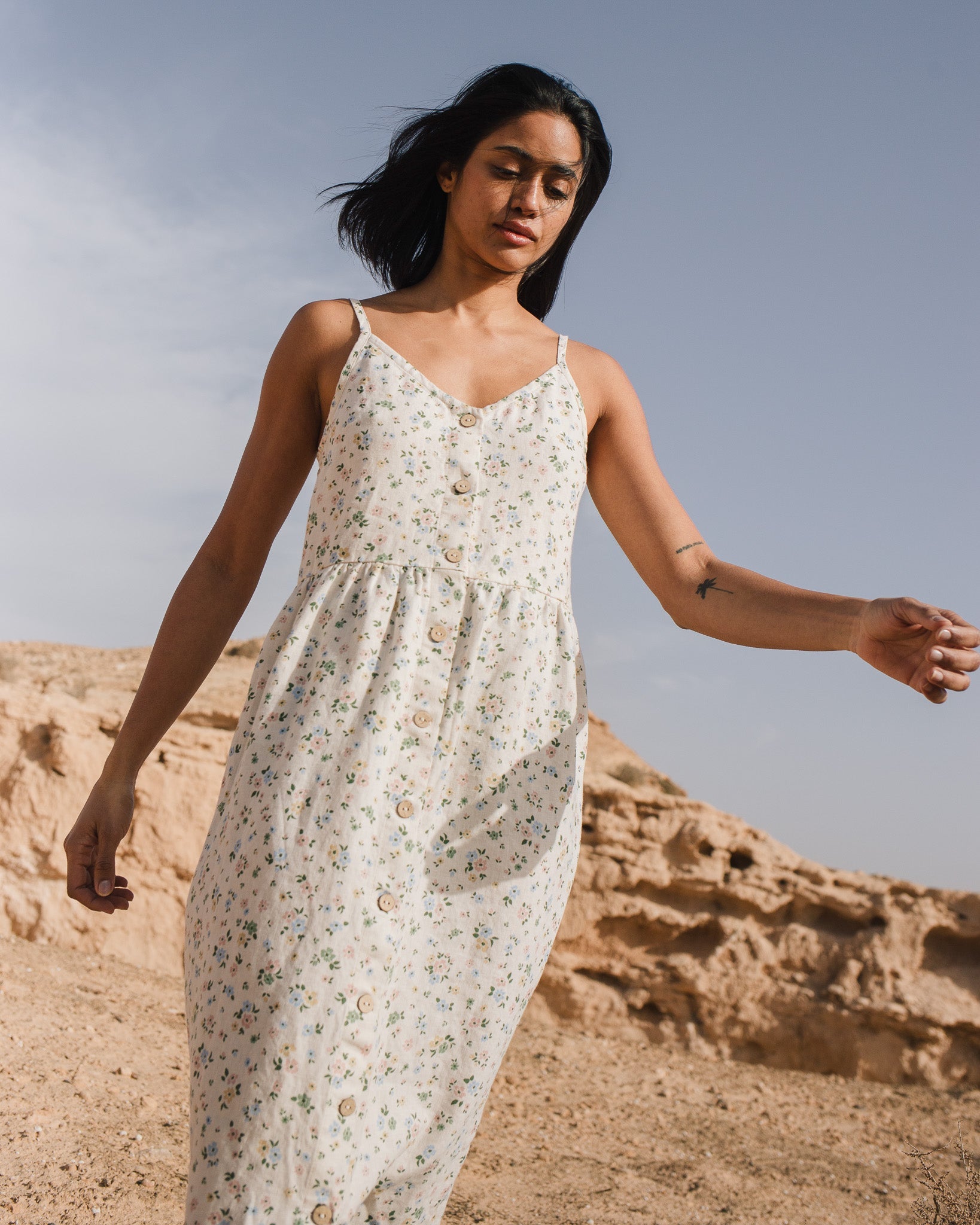 SARAH button down slip linen dress - notPERFECTLINEN