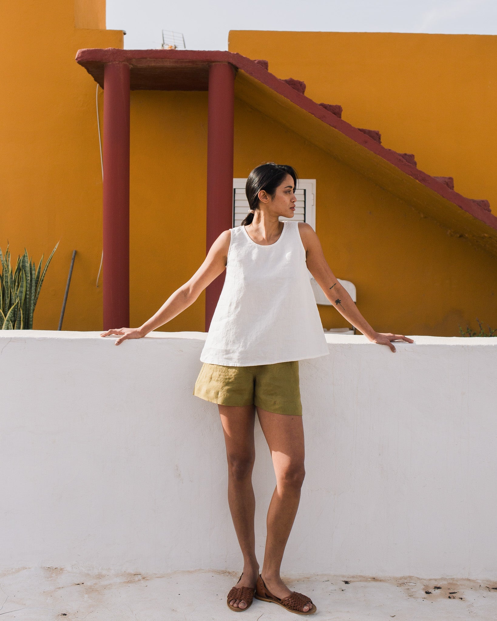 PRAGUE swing linen tank top - notperfectlinen