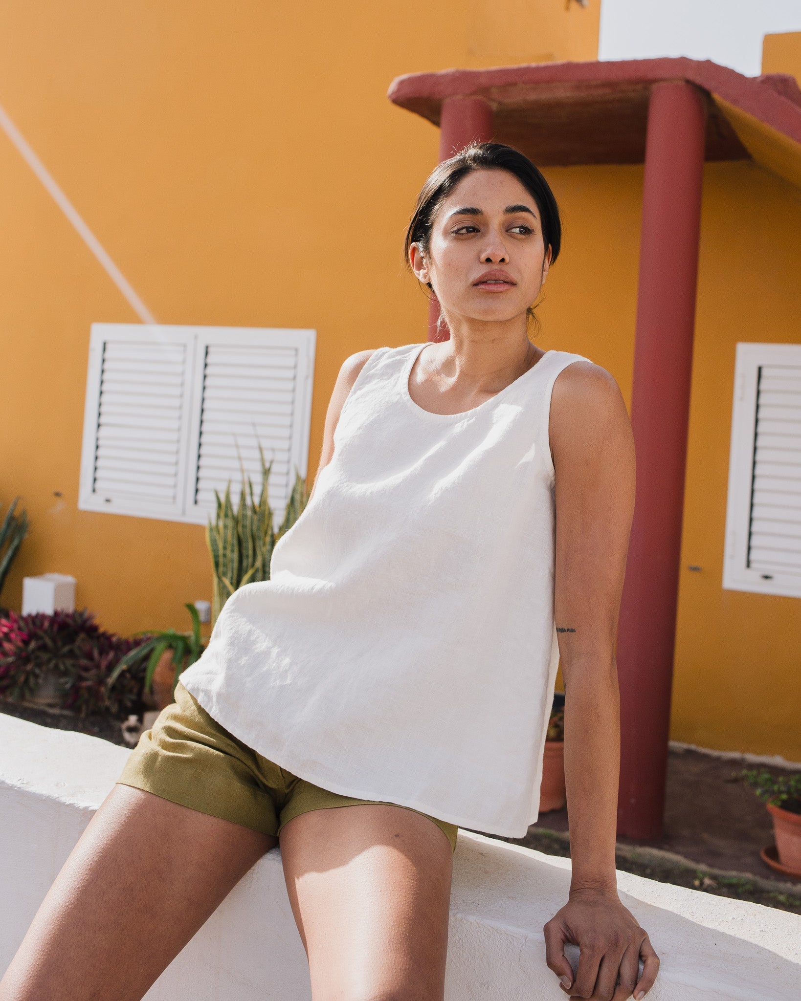 PRAGUE swing linen tank top - notperfectlinen
