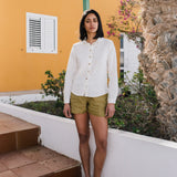 R: MARLE classic linen shirt (Size: XXL; Color: Night Cherries)