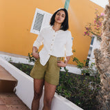 R: MARLE classic linen shirt (Size: XXL; Color: Night Cherries)