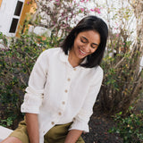 R: MARLE classic linen shirt (Size: XXL; Color: Night Cherries)