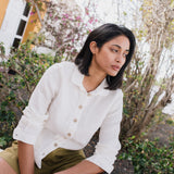 R: MARLE classic linen shirt (Size: XXL; Color: Night Cherries)