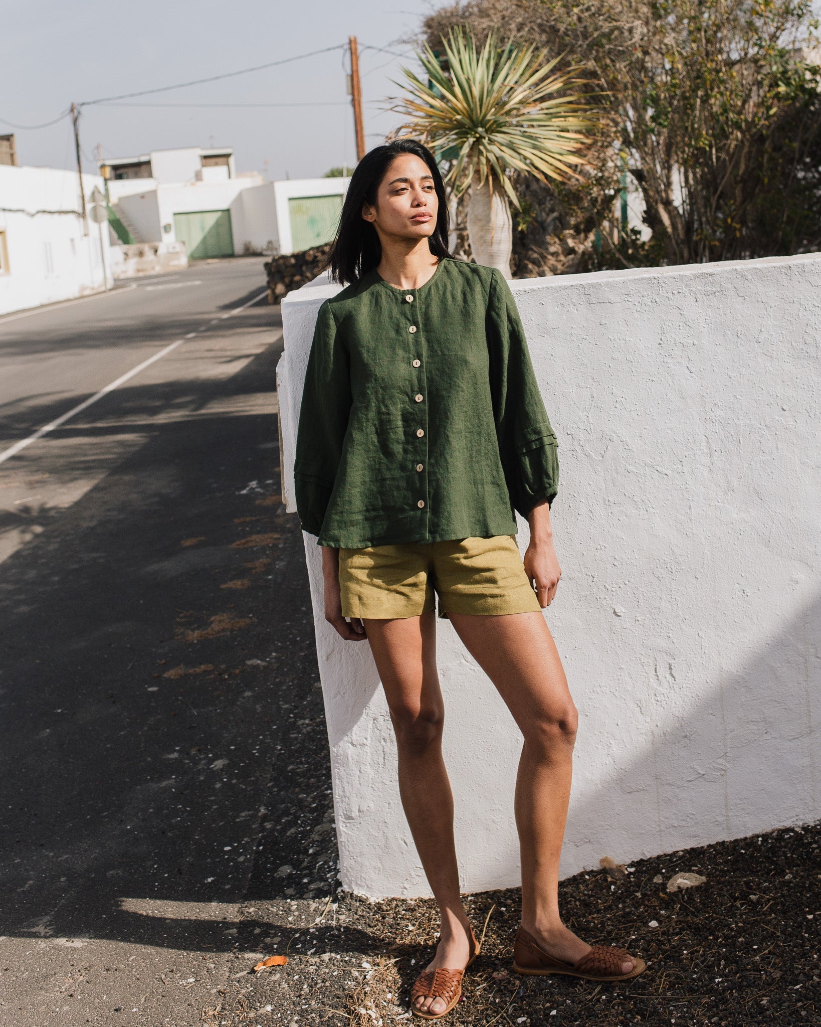 ELMINA button-up linen shirt - notperfectlinen