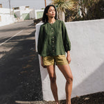 ELMINA button-up linen shirt - notperfectlinen