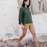 ELMINA button-up linen shirt