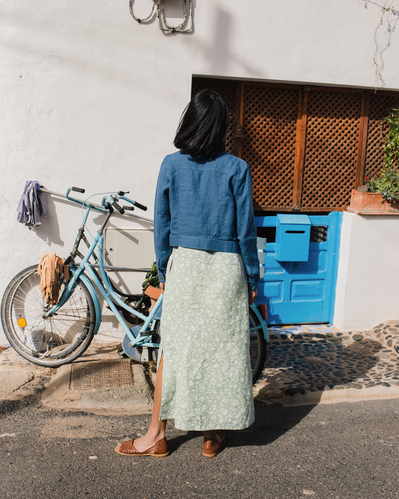 CALICO cropped linen jacket - notperfectlinen
