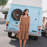 PARATY tiered midi linen dress