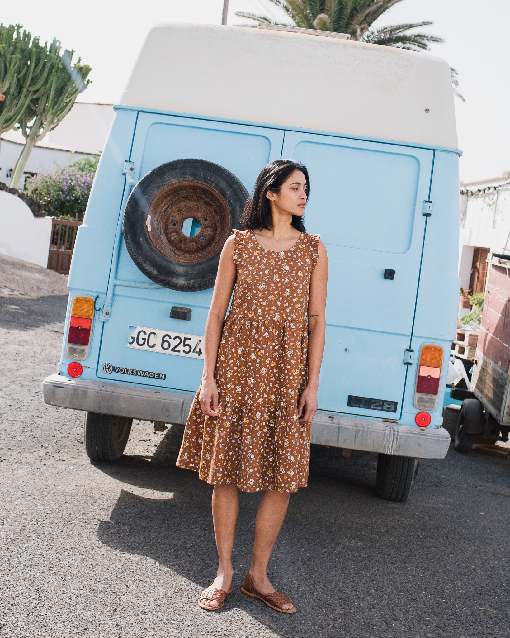 PARATY tiered midi linen dress - notperfectlinen