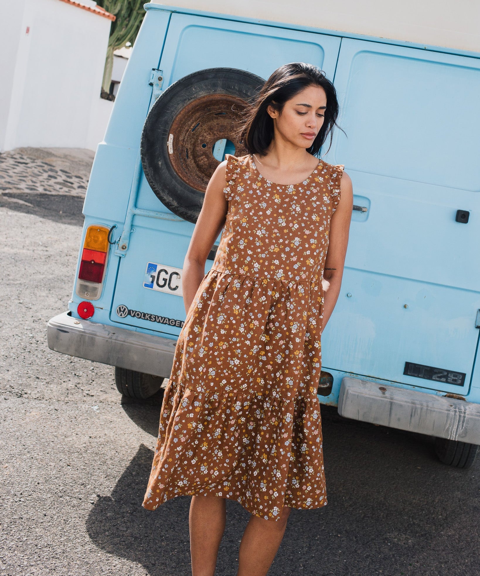 PARATY tiered midi linen dress - notperfectlinen