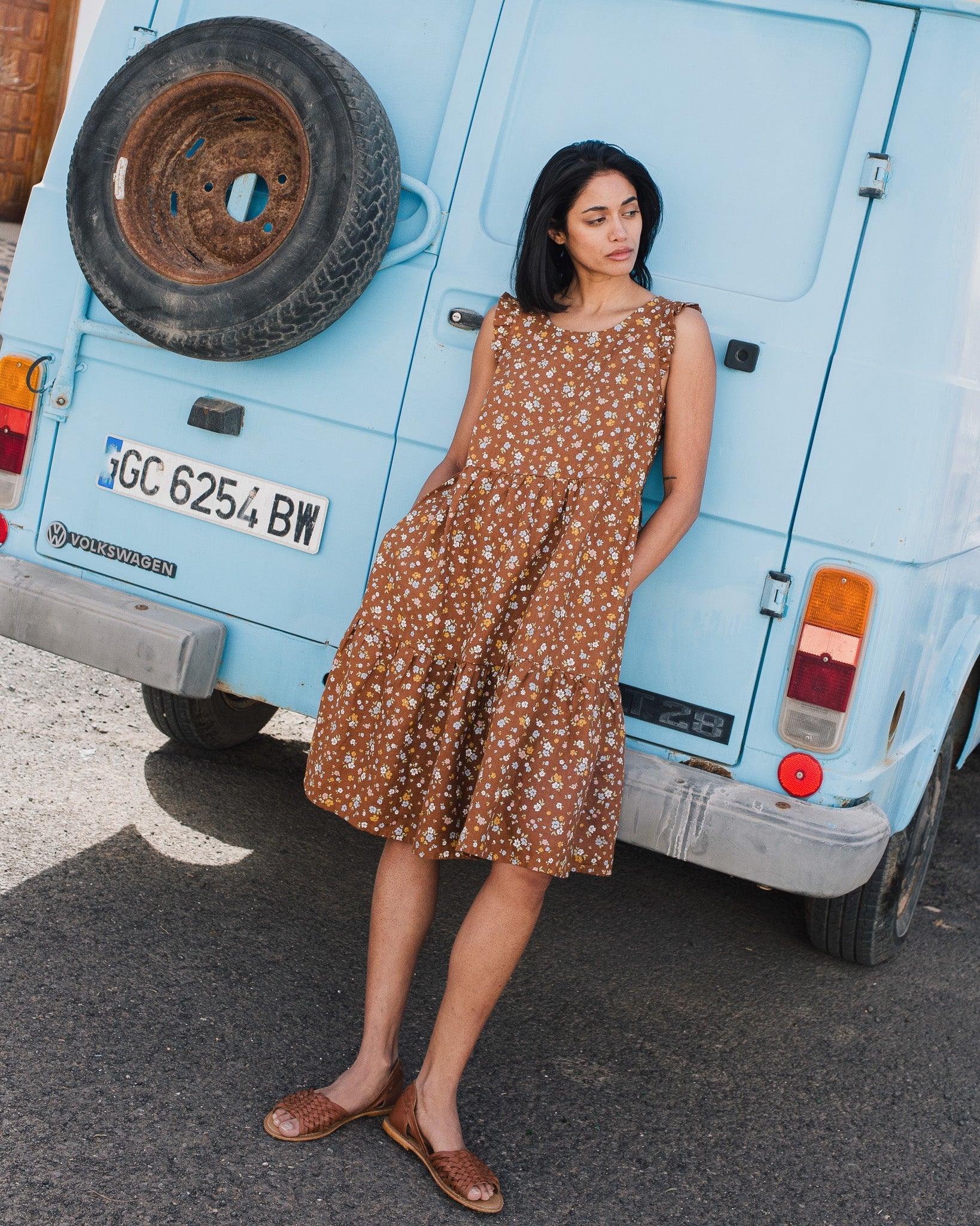 PARATY tiered midi linen dress - notperfectlinen