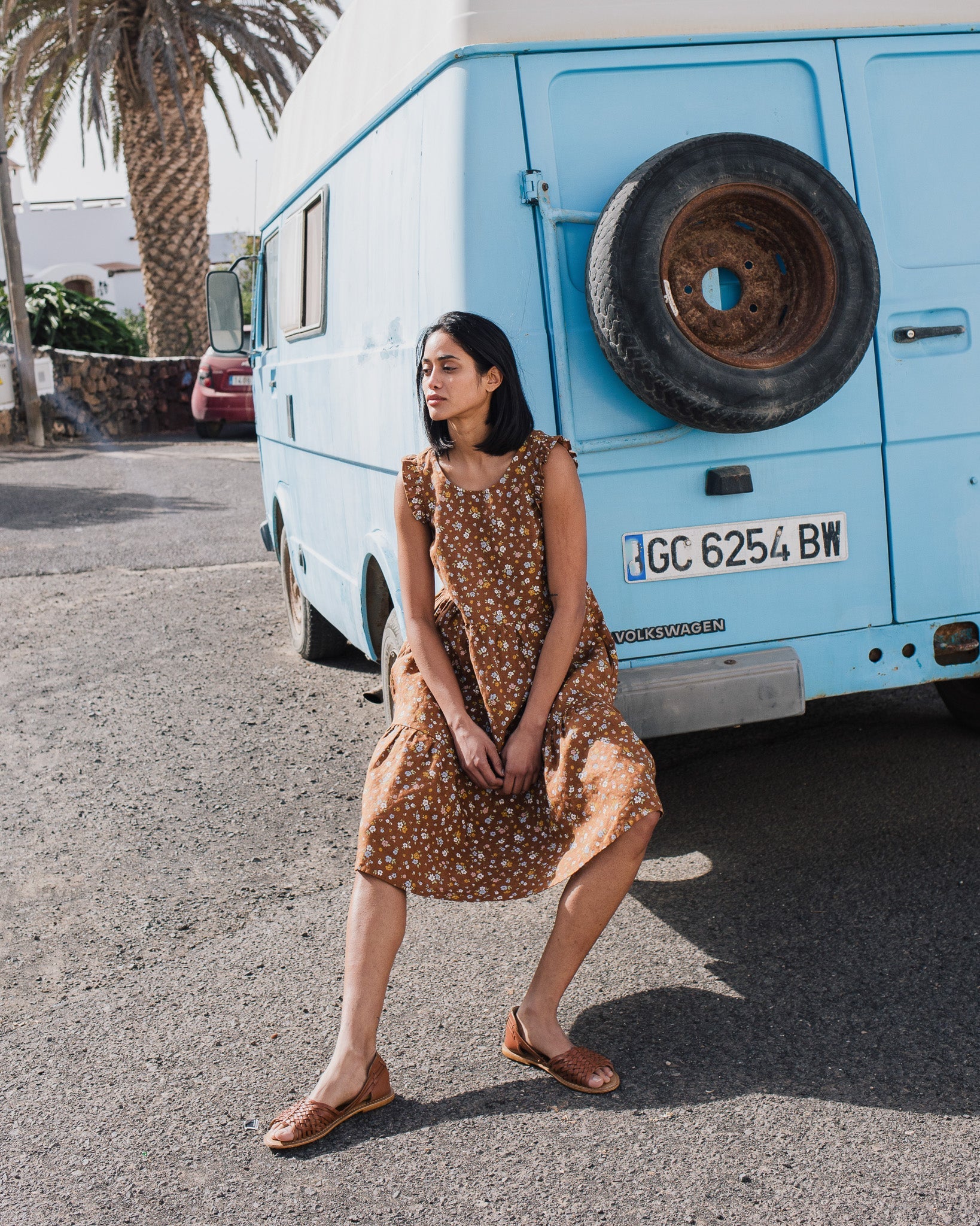 PARATY tiered midi linen dress - notperfectlinen