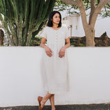 Maxi MAMA-2 short sleeve linen dress