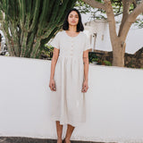 Maxi MAMA-2 short sleeve linen dress