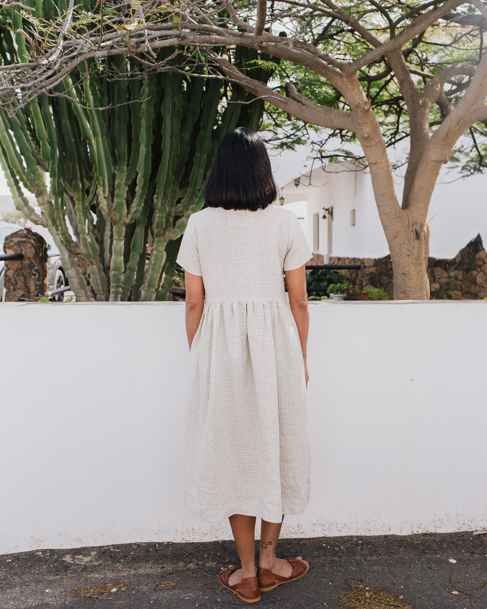 Maxi MAMA-2 short sleeve linen dress - notperfectlinen