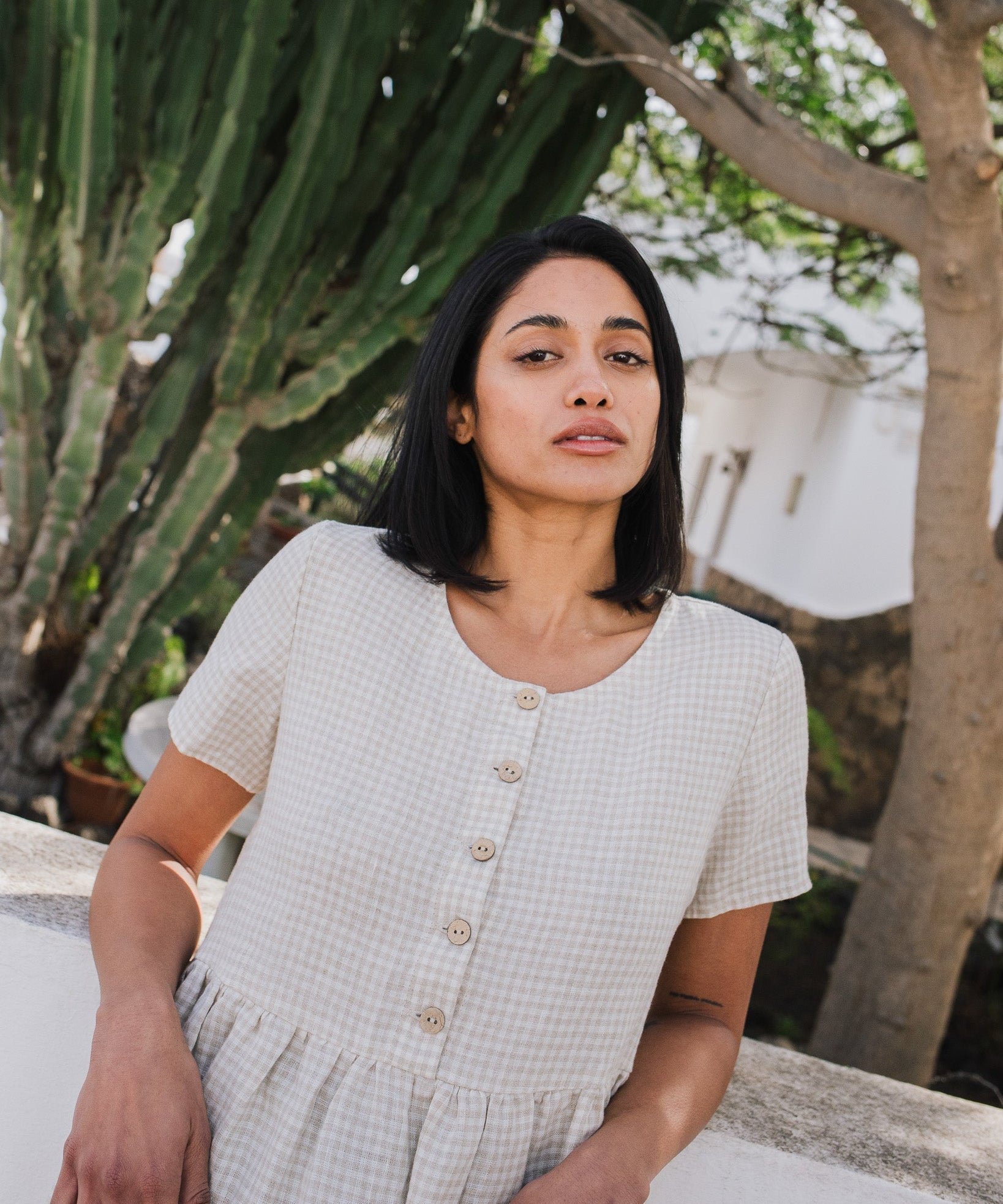 Maxi MAMA-2 short sleeve linen dress - notperfectlinen
