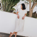 Maxi MAMA-2 short sleeve linen dress - notperfectlinen