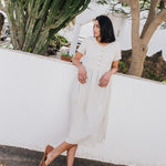 Maxi MAMA-2 short sleeve linen dress - notperfectlinen