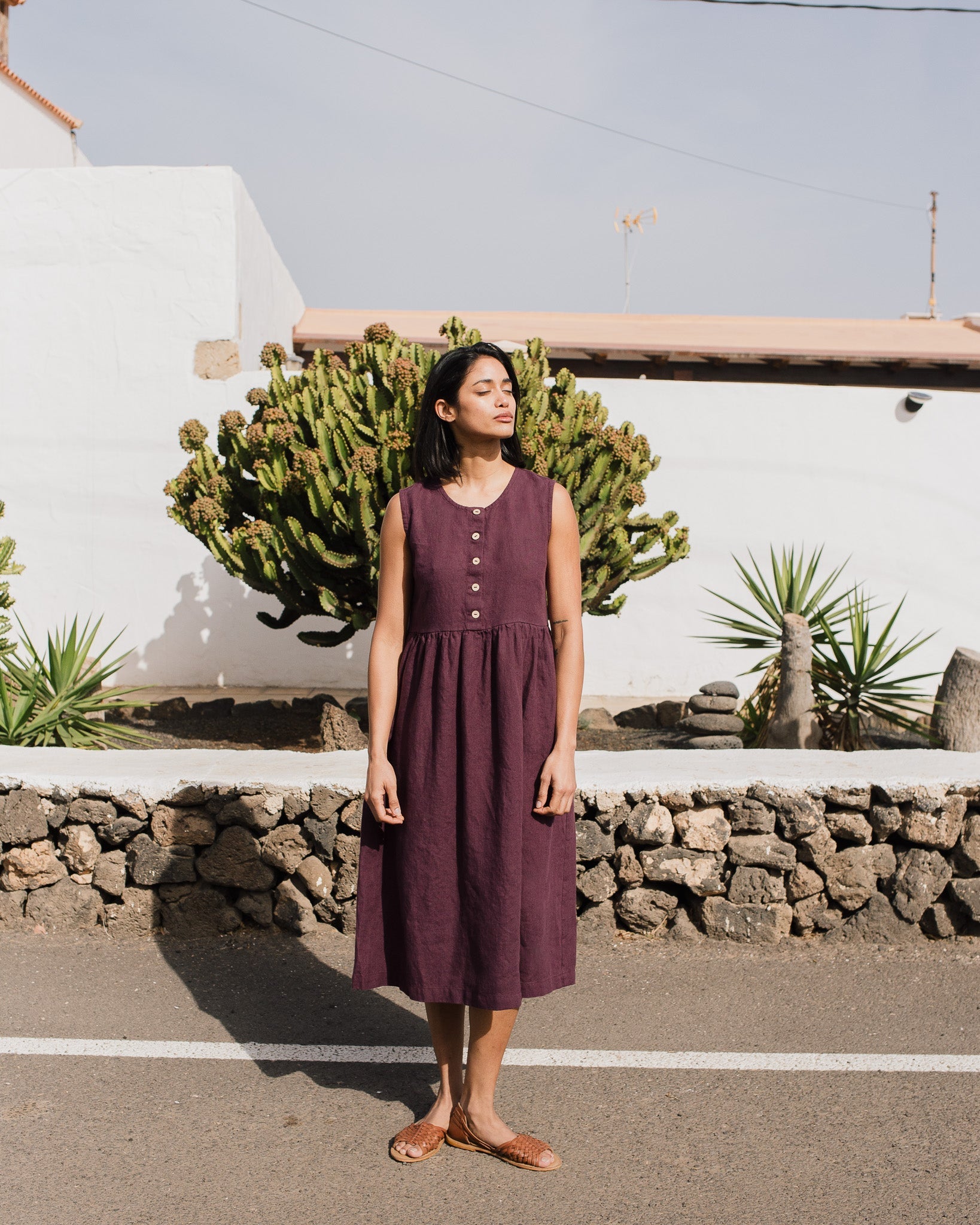 Sleeveless maxi MAMA linen dress - notPERFECTLINEN